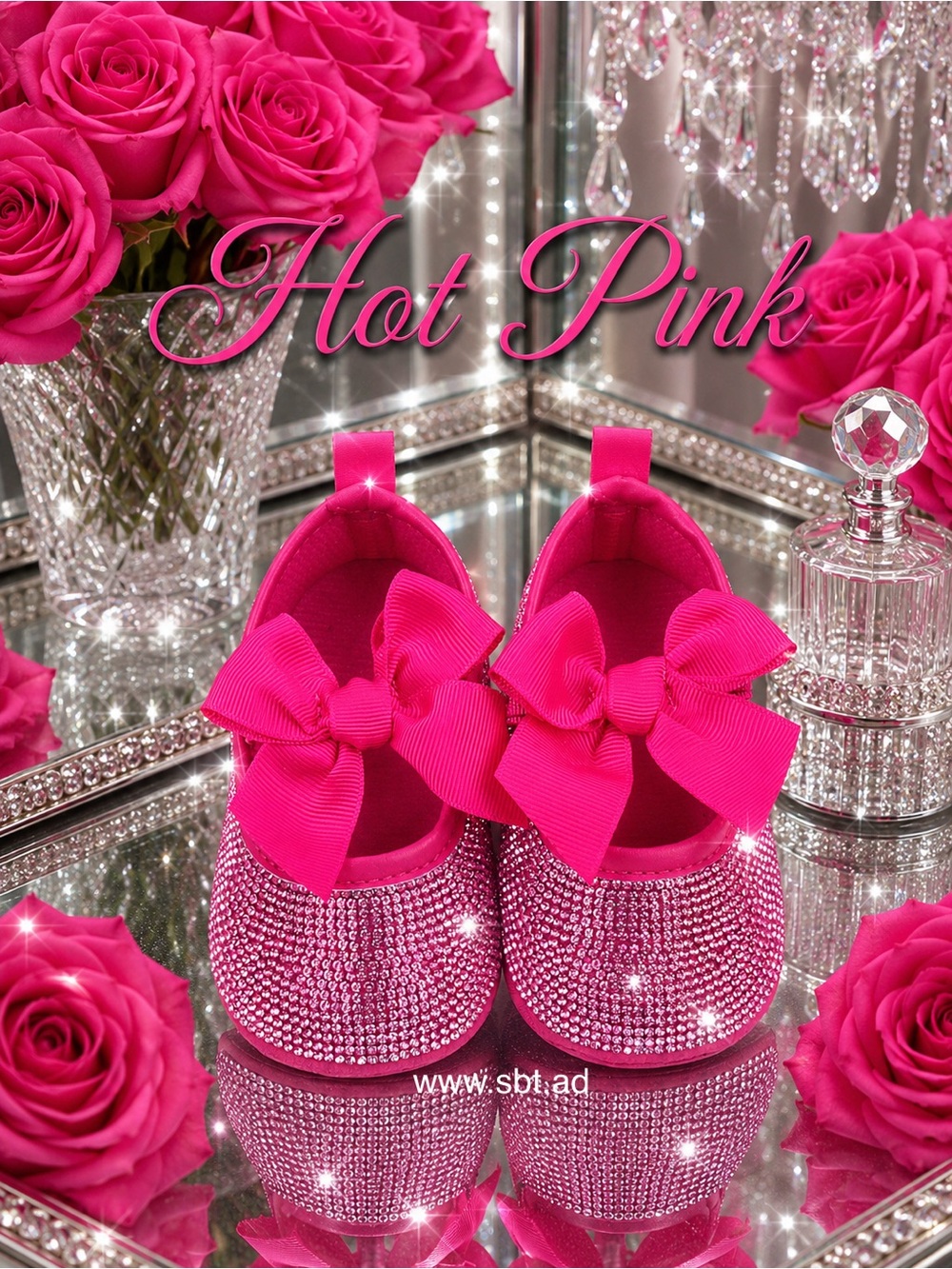 NWT Cute Baby Girl Shoes Sparkling Bling Swarovski Rhinestone Mary Jane Flats - Picture 3 of 15